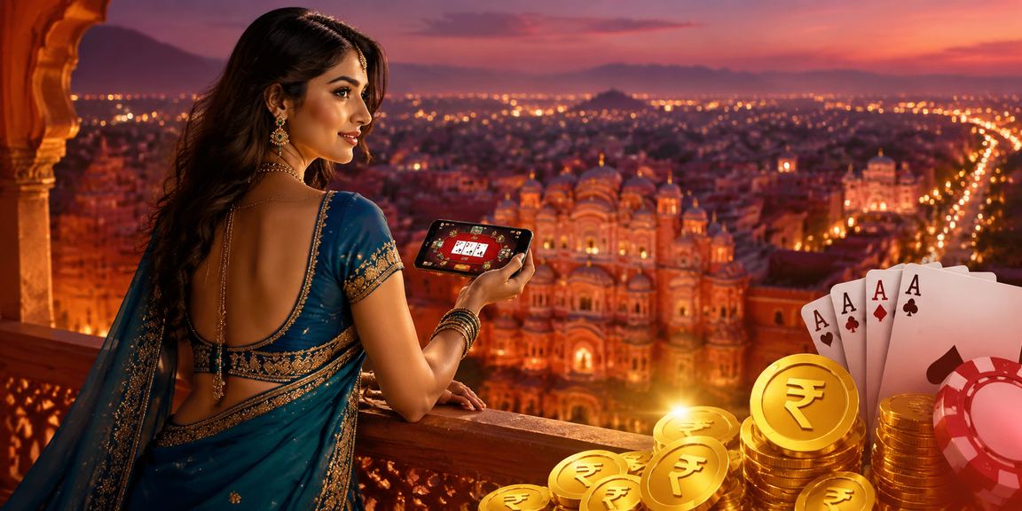 Playing poker in Jaipur wearing traditional saree